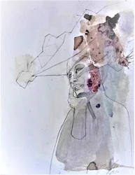 Abstrakcyjny, zamyślony portret