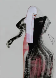 Elegancka moda z czerwonymi ustami
