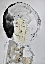 Medytacyjny, abstrakcyjny portret