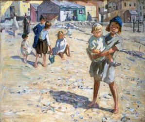 Na plaży (olej na płótnie)