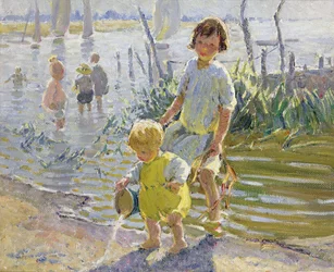 Wiosłowanie (olej na płótnie)
