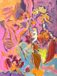 Żywe, abstrakcyjne motywy kwiatowe