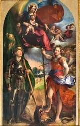 Madonna z Dzieciątkiem Jezus i św. Jerzym i św. Michałem Archaniołem, ok.1518 (olej na desce)