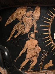 Detal z czerwonofigurowego lekythos