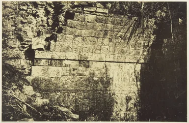 Pałac Cyrkowy w Chichen-Itza, wnętrze pokoju, 1859.
