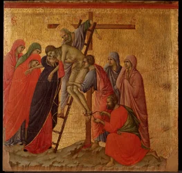 Pasja: osadzanie. Ołtarz Maesta (tempera i złoto na drewnie)