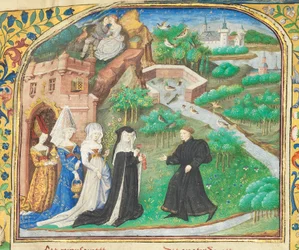 Strona z "La Belle Dame Sans Merci" Alaina Chartiera, Paryż, początek XV w.