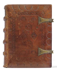 Godzinki i Modlitewnik w języku niderlandzkim, Dolna Nadrenia, Emmerich, Kleve, ok. 1480 (tusz i pigment na welinie i papierze, oprawiony w skórę cielęcą na deskach z metalowymi klamrami)