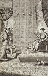 Ambasadorzy chińscy przy władcy indyjskim, z Chin Ilustrowany przez Athanasius Kircher (1601-80) 1667