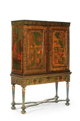 Szafka kolekcjonerska na stojaku, ok. 1700-30 (pozłacany i zielony Japanning) (patrz również 780666-7)