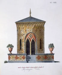 Dekoracje ogrodowe, z Magazine of Garden Gems G. van Laara, opublikowane 1802