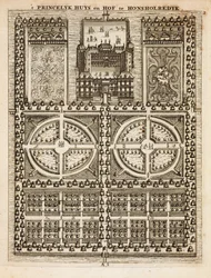 Pałac Honsholredyk, z „Holenderskiego Ogrodnika” Johanna van der Groena, opublikowany 1699