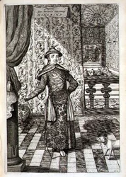 Cesarz Chin i Najwyższy Władca Tatarów, z „Chiny Ilustrowane” Athanasius Kircher (1601-80) 1667 (rycina)
