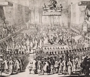 Koronacja Wilhelma Orańskiego (1650-1702) i Marii (1662-94) w Opactwie Westminsterskim, 21 kwietnia 1689