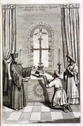 Cudowny Krzyż św. Tomasza Apostoła w Meliapore w Indiach, z „Chiny Ilustrowane” autorstwa Athanasius Kircher (1601-80) 1667 (rycina)