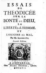 Strona tytułowa Theodicee autorstwa Gottfrieda Leibniza, wydanie drugie wydane w 1712 r.