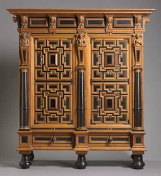 Szafa (Kast), wykonana w Holandii, ok. 1625-1650 (dąb z fornirem hebanowym i palisandrowym)