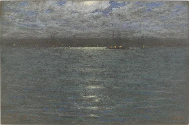 Noc: Port, 1894 (pastel na brązowym papierze)