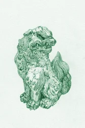 Zielony strażnik Foo Dog