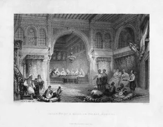 Wnętrze pałacu mauretańskiego, Algier, Algieria, 1839