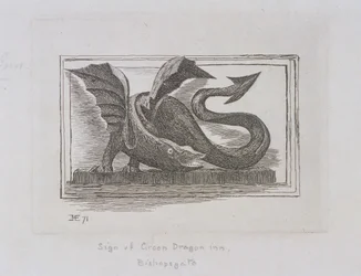 Znak Zielonego Smoka Inn, Bishopsgate, Londyn, 1871