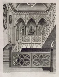 Schody w Strawberry Hill, wyryte przez J. Newtona, z 