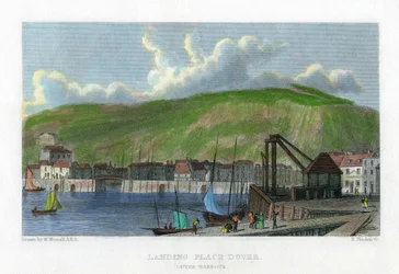 Miejsce lądowania, zewnętrzny port, Dover, Kent, XIX wiek.