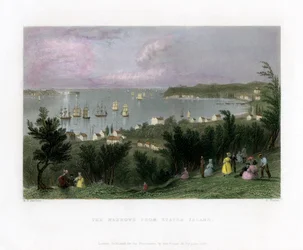 The Narrows widziane ze Staten Island, Nowy Jork, USA, 1837.