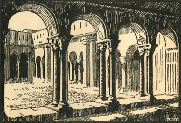 „Cloitre St-Trophime - Krużganki kościoła St-Trophime”, ok. 1920r.