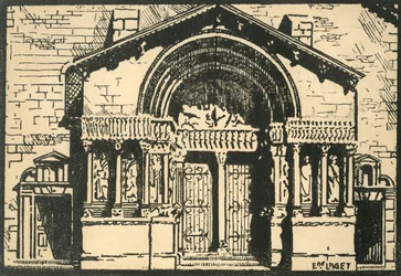 "St-Trophime - Le Portail - Portal kościoła St-Trophime", ok. 1920r.