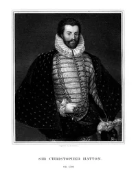 Sir Christopher Hatton, angielski polityk, 1827.