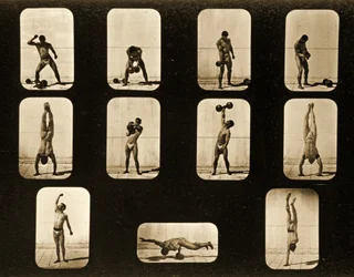 Sportowcy. Pozowanie z serii „Lokomocja zwierząt”, ok. 1881 r.