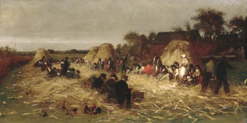 Łuskanie kukurydzy w Nantucket, ca. 1875.