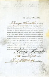 Przysięga lojalności Ebenezer Knowlton of Missouri, County of St. Louis
