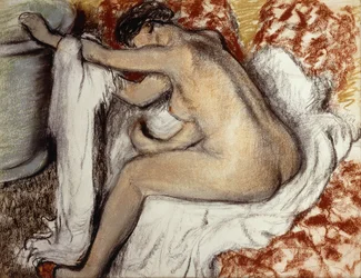 po kąpieli, kobieta susząca; Apres le Bain, Femme S”Essuyant, ok.1884