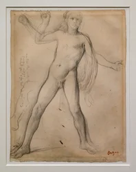 Aleksander i studiują nogi. Około 1859-1861. Czarny tusz i grafit na papierze
