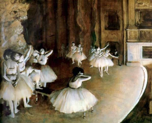 Próba baletowa na scenie, 1874