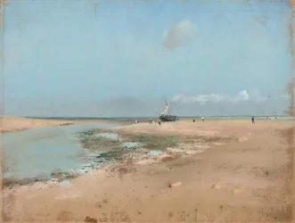 Plaża podczas odpływu (ujście rzeki)