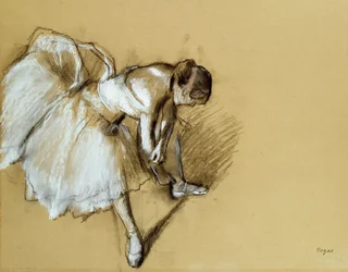 Tancerka poprawiająca swój but, ok. 1890 r