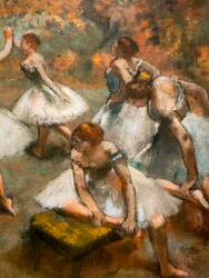 Tancerze na scenie (detal). Około 1889-1894. Olej na płótnie.