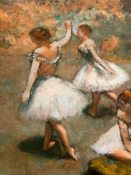 Tancerze na scenie (detal). Około 1889-1894. Olej na płótnie.