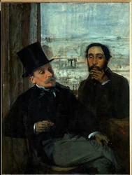 Edgar Degas i jego przyjaciel Evariste de Valernes, francuski malarz (olej na płótnie)