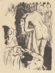 Naga kobieta stojąca, susząca się (Femme nue debout, a sa toilette), ok. 1890