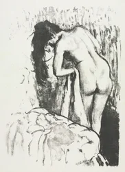 Naga kobieta stojąca, susząca się, 1891-1892.