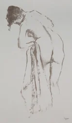 Stojąca naga kobieta z ręcznikiem, 1891-92
