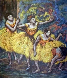 Obraz zatytułowany Czterech tancerzy Edgara Degas