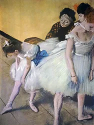 Obraz zatytułowany „Klasa tańca” Edgara Degas
