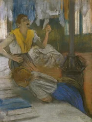 Czytanie listu (pastel na papierze)