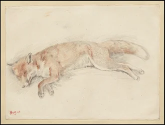 Studium dla "Martwego lisa w lesie", ok. 1861-64