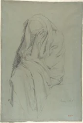 Studium do Starej Włoszki (recto); studium draperii (verso)